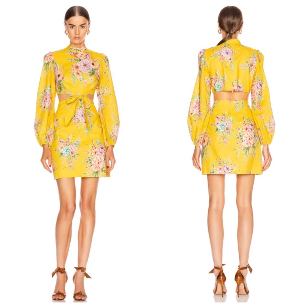 ZIMMERMANN Zinnia Bow Cut Out Mini Dress - Picture 12 of 16